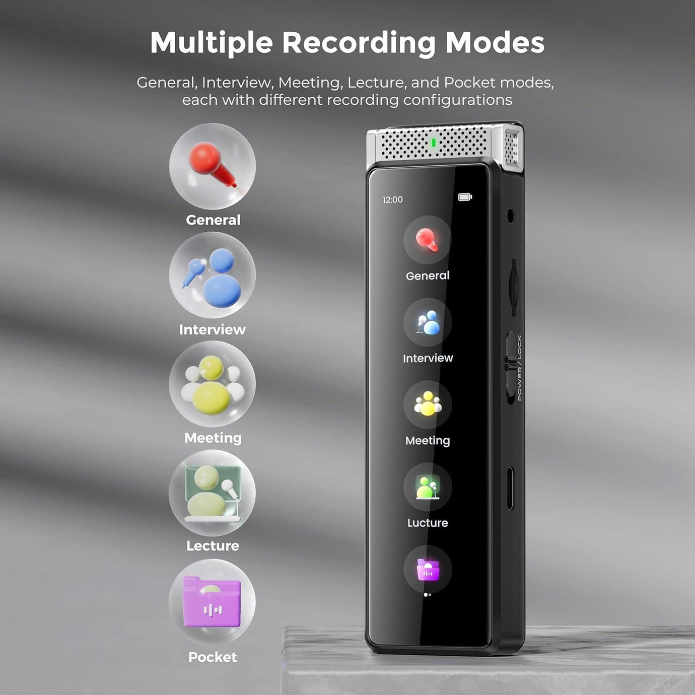 Save 30% Innioasis R1 Digital Voice Recorder 72GB with Playback【 Offline STT Transcription,Full Touchscreen with Bluetooth 】 - innioasis - experts of audio and video players