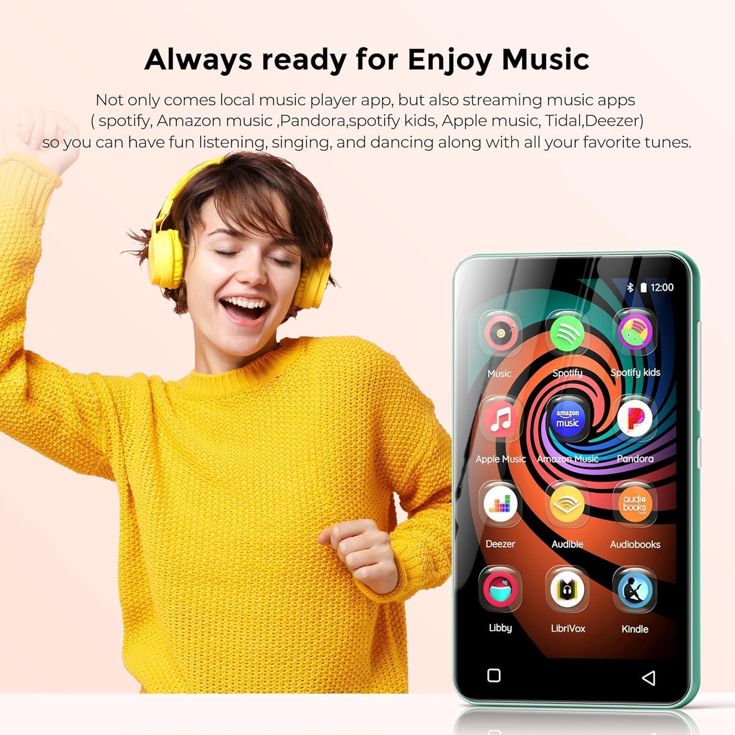 144 GB MP3-speler met wifi bluetooth, 4,02 inch IPS touch-scherm, muziekspeler voor kinderen, Android MP4-speler met Spotify, Audible, Music, Deezer, Play Store (zwart 144 GB MP3-speler met wifi bluetooth, 4,02 inch IPS touch-scherm, muziekspeler voor kinderen, Android MP4-speler met Spotify, Audible, Music, Deezer, Play Store (zwart