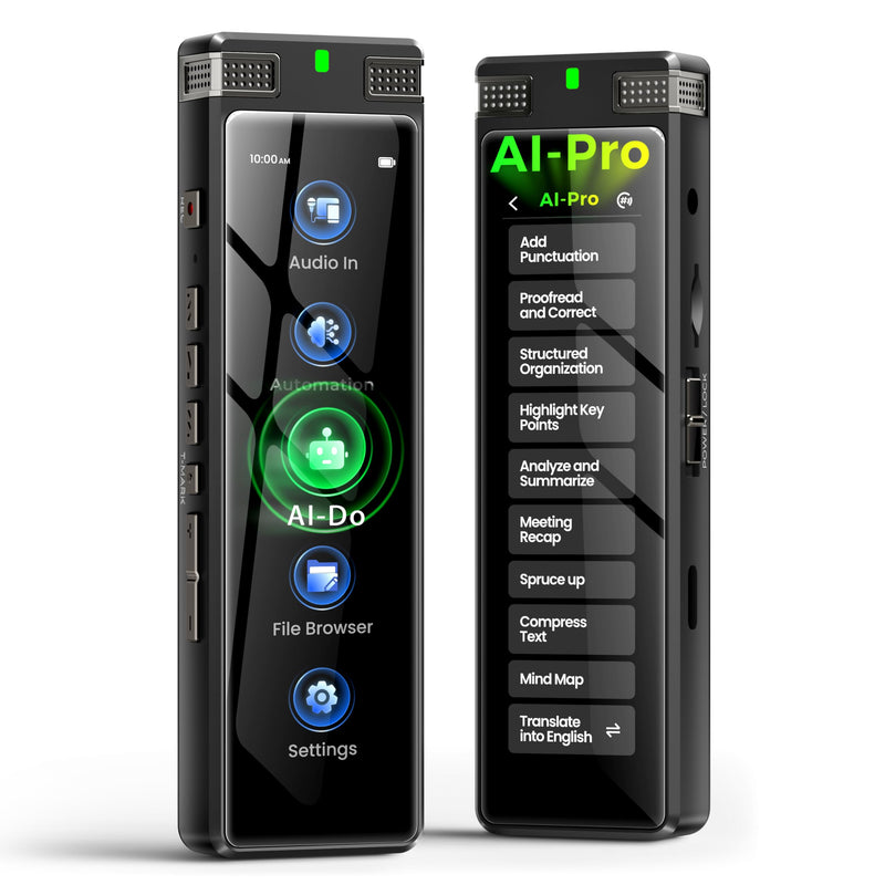 TIMMKOO SR1 AI Voice Recorder with  Offline Speech-to-Text and Bluetooth,Note-Taker - innioasis - experts of audio and video players