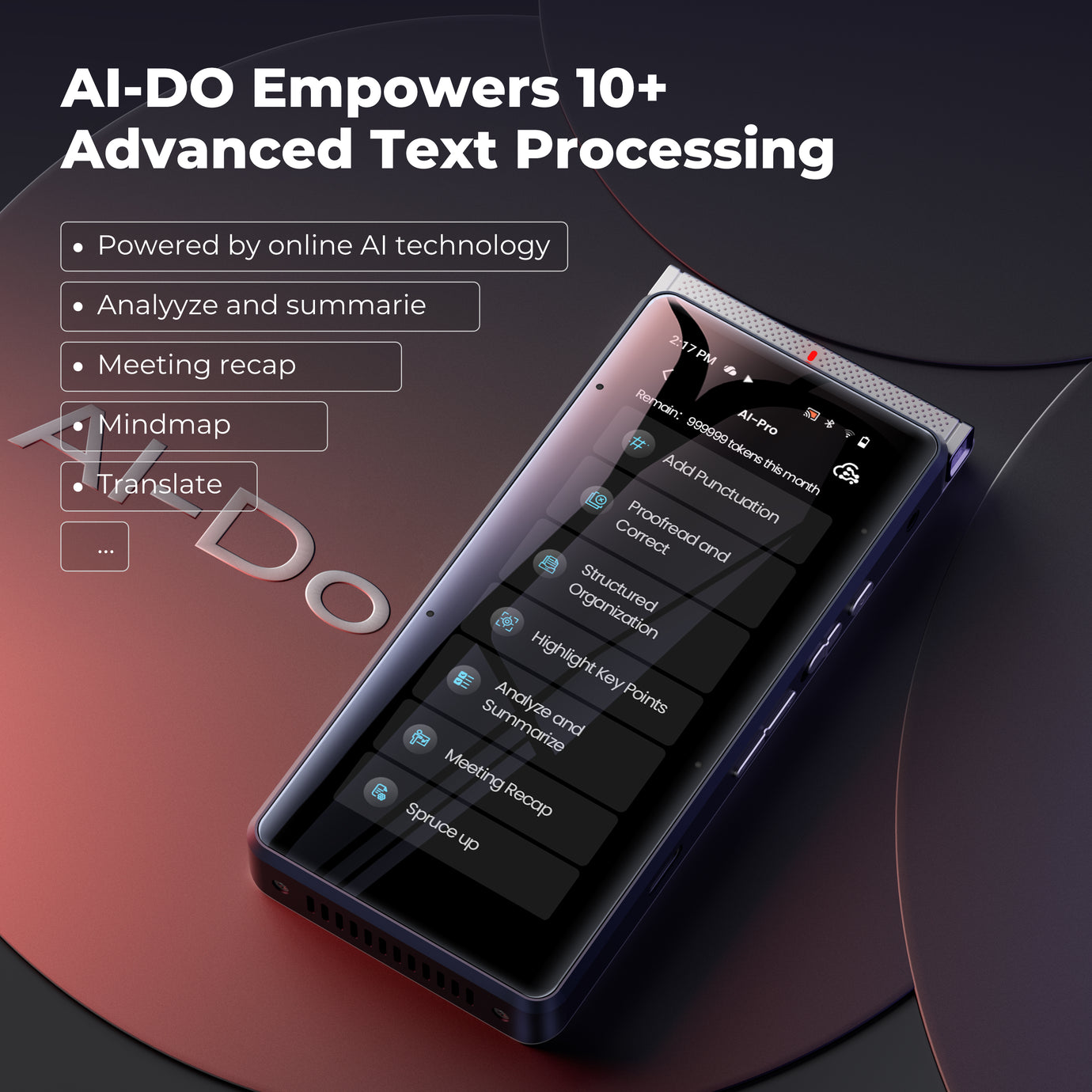 Innioasis PR1 RecorderPal Intelligent Voice Station with AI Recorder, Offline Transcription, AI Analysis and Summarization, Online Translation, and Office Collaboration