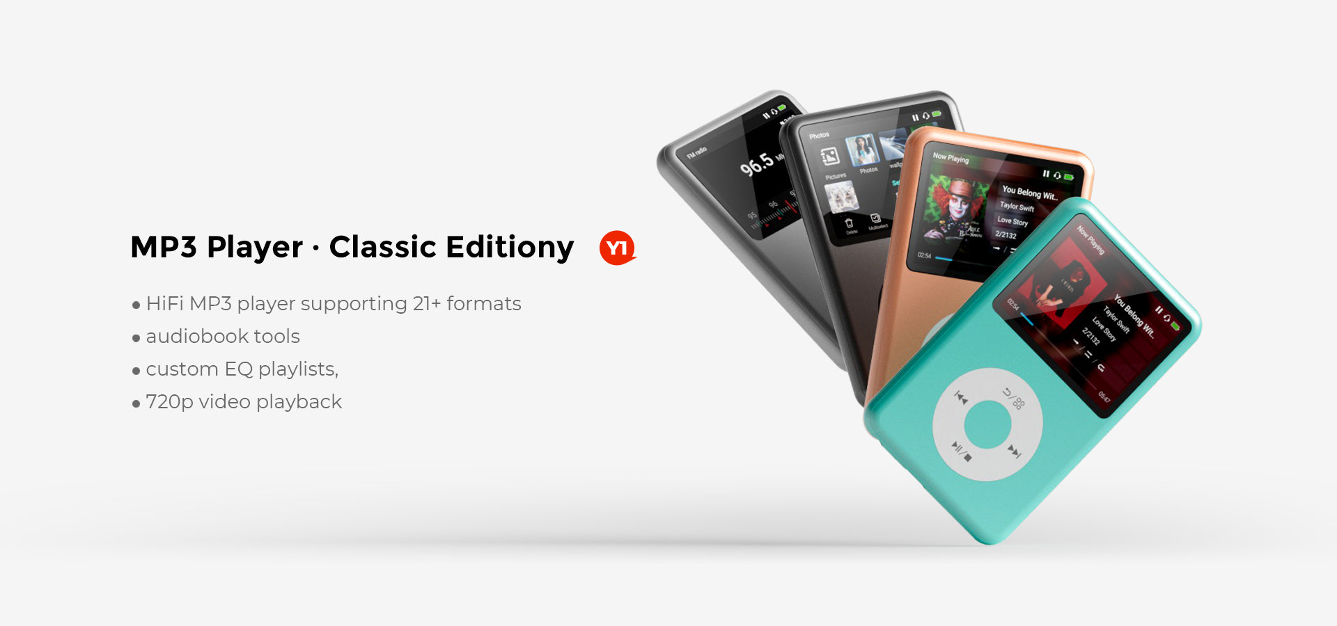 Lecteur MP3 Avec Bluetooth Et WiFi, Oilsky (64 Go + 16 Go) 4,7 Pouces Avec Spotify, Lecteur MP4 Android Amazon Music 1080P, Jusqu'à 1 To