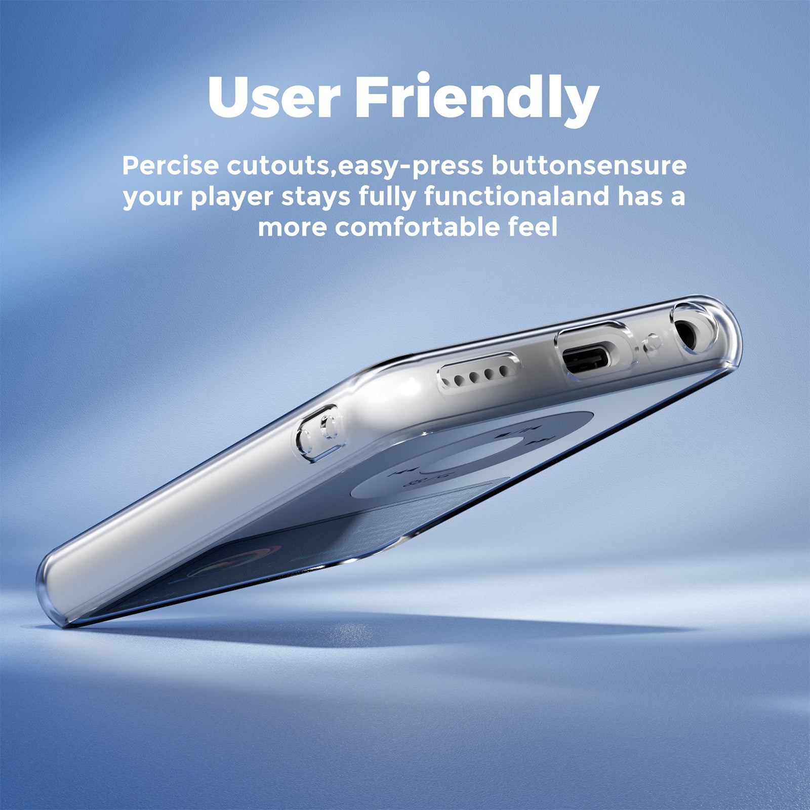 Innioasis Y1 Mp3 Player Case, Clear Shockproof Case, Compatible with Y1 Audio Player, Restore Texture While Protecting Music Player