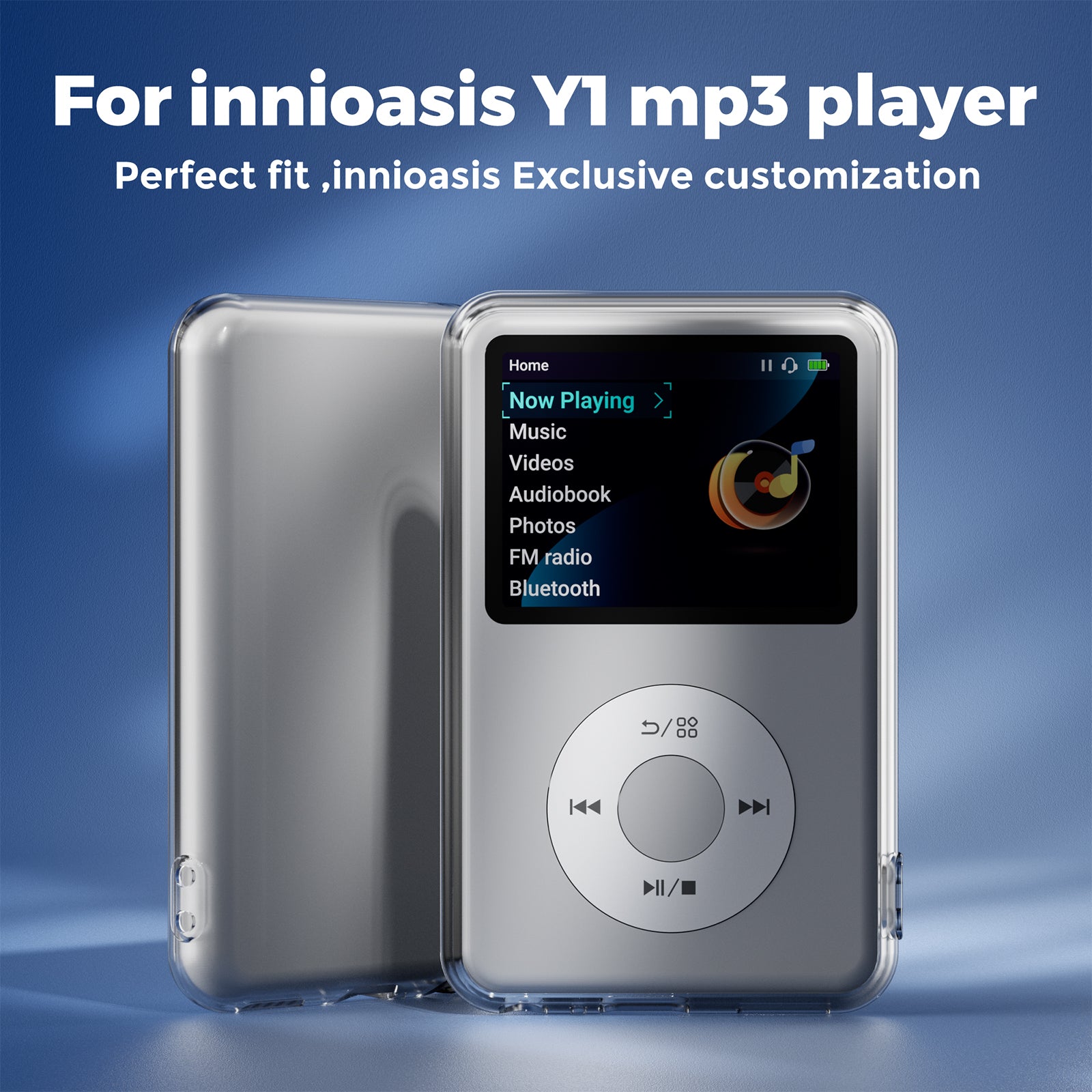 Innioasis Y1 Mp3 Player Case, Clear Shockproof Case, Compatible with Y1 Audio Player, Restore Texture While Protecting Music Player